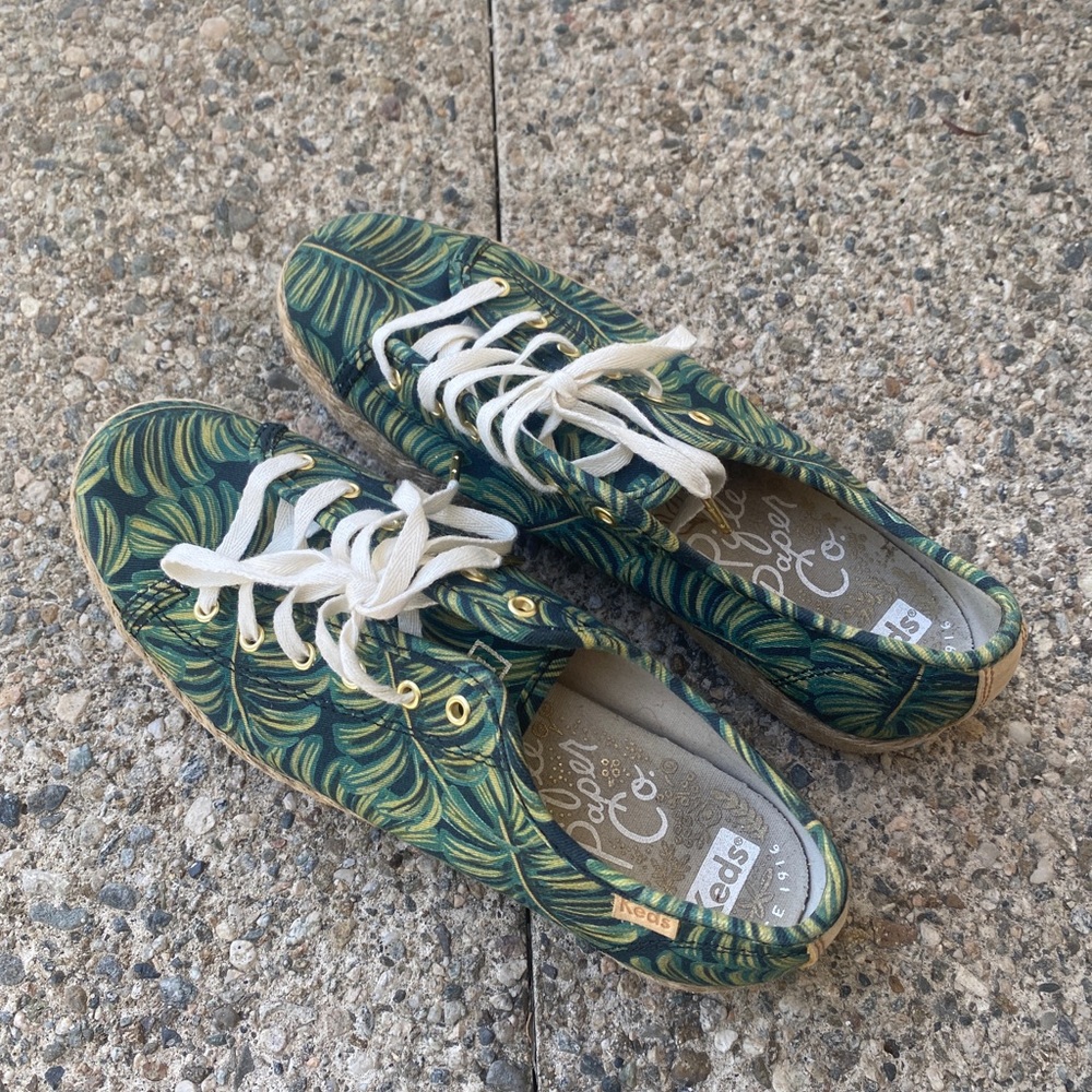 Rifle Paper Co Keds Leaf platforms